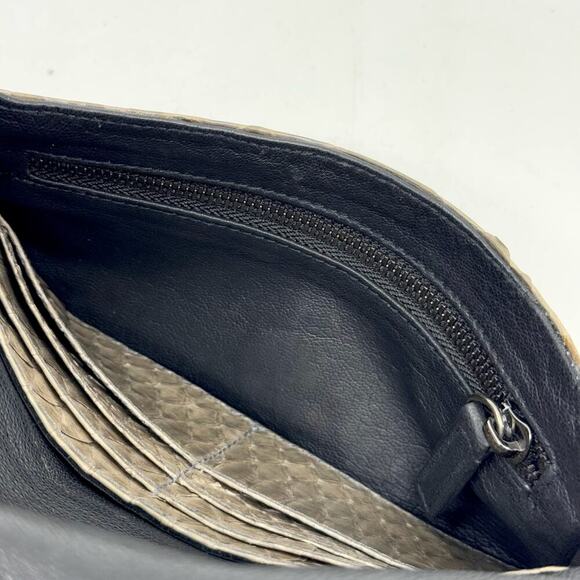 Vintage Python Snakeskin Olive Gray Wallet - Picture 4 of 7